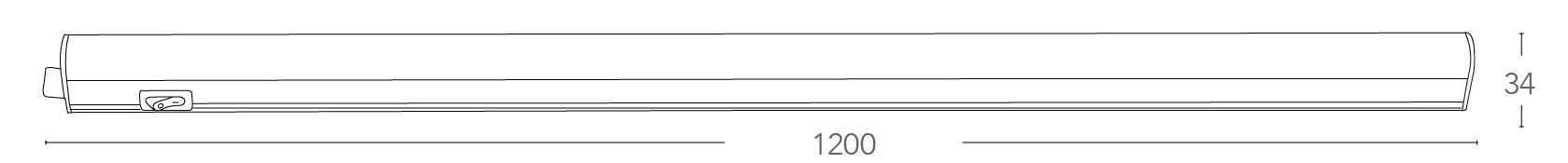 Barra led sotto pensile con intterruttore 120 cm 15 watt 4000 kelvin T5