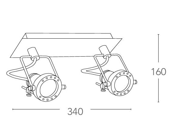 Applique a due luci cromata dalla forma essenziale 42 watt 2800 kelvin GU10