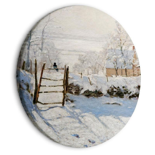Quadro rotondo La gazza di Claude Monet riproduzione