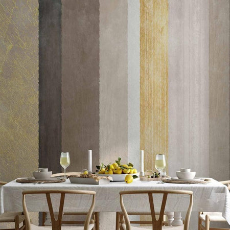 Carta da parati - Striped pattern - abstract background in various stripes with gold pattern