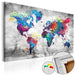 Quadro di sughero - World Map: Grey Style