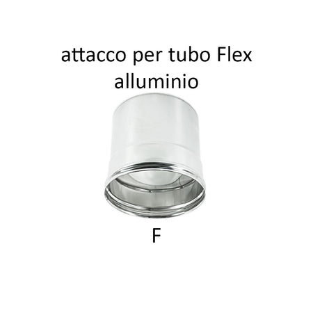 Raccordo inox F da 300mm per collegare tubo flessibile a tubo rigido