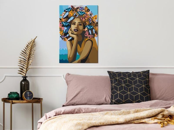Quadro fai da te - Girl and Butterflies