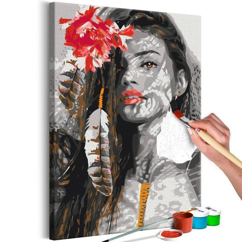 Quadro fai da te - Woman With Feather