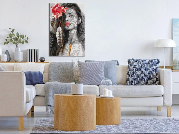 Quadro fai da te - Woman With Feather