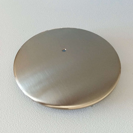 Piattello 118mm coperchio finitura acciaio spazzolato in ottone per piletta piatto doccia