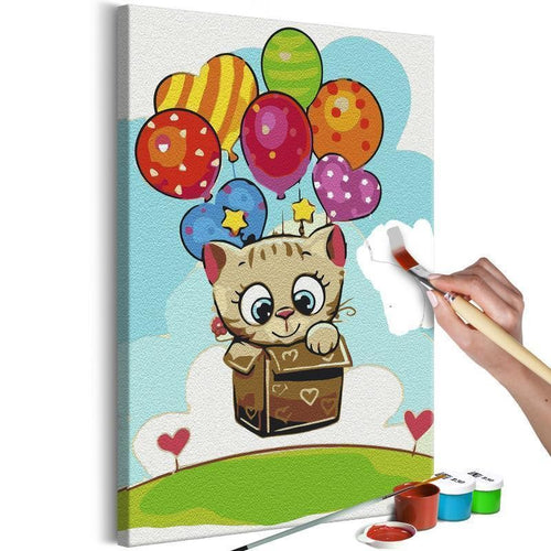 Quadro fai da te - Kitten With Balloons