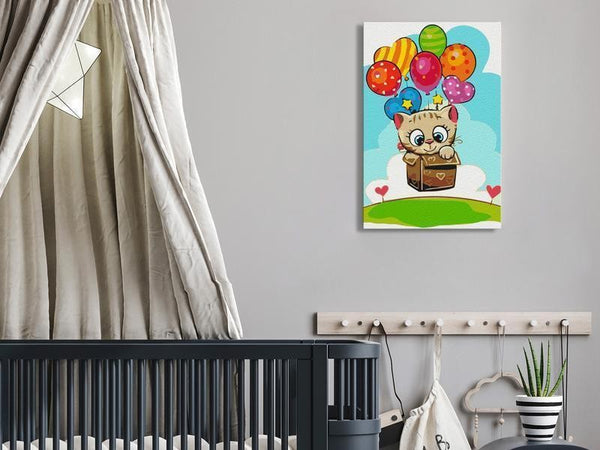 Quadro fai da te - Kitten With Balloons