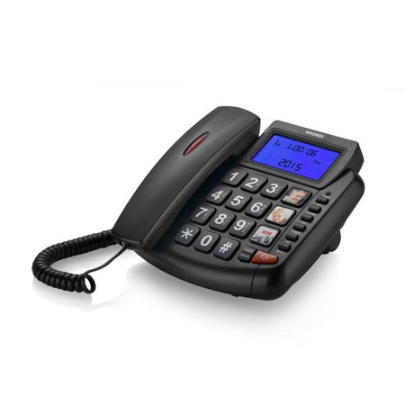 BRONDI BRAVO 90 LCD (NERO) - TELEFONO CORDED - TASTI GRANDI - VIVAVOCE - DISPLAY - AUDIO BOOST - COMPATIBILE CON APPARECCHI ACUSTICI
