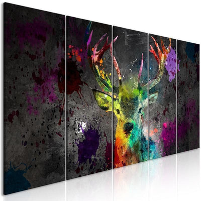 Quadro - Rainbow Deer (5 Parts) Narrow