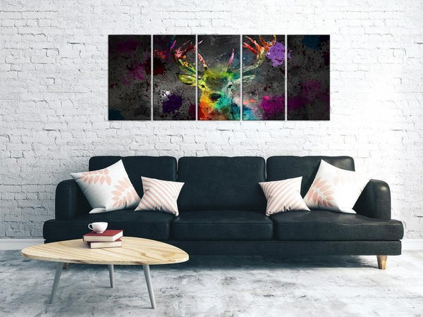 Quadro - Rainbow Deer (5 Parts) Narrow