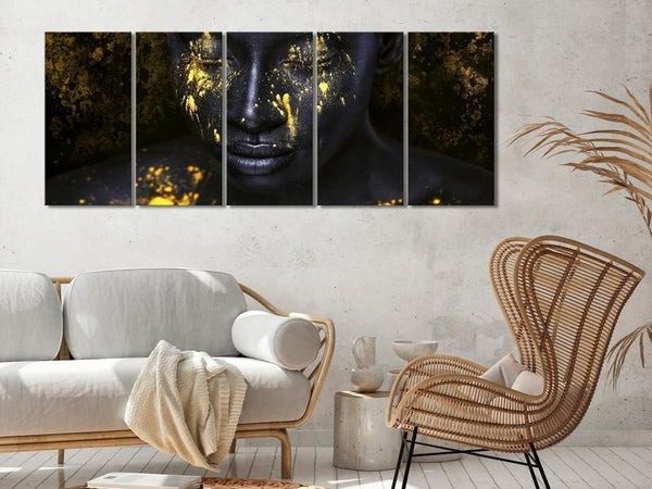 Quadro - Bathed in Gold (5 Parts) Narrow