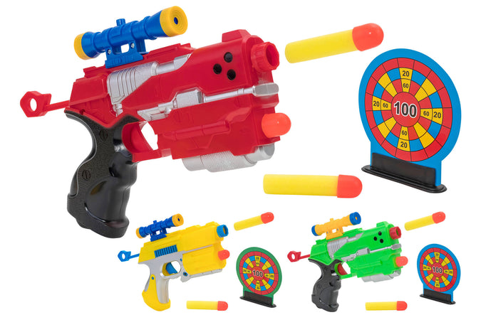 Pistola Spara Proiettili Soffici con bersaglio 3 colori