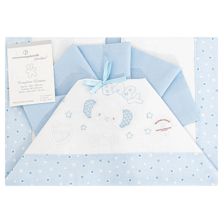 Lenzuola lettino neonato e copertina Nazareno Gabrielli Baby elefante