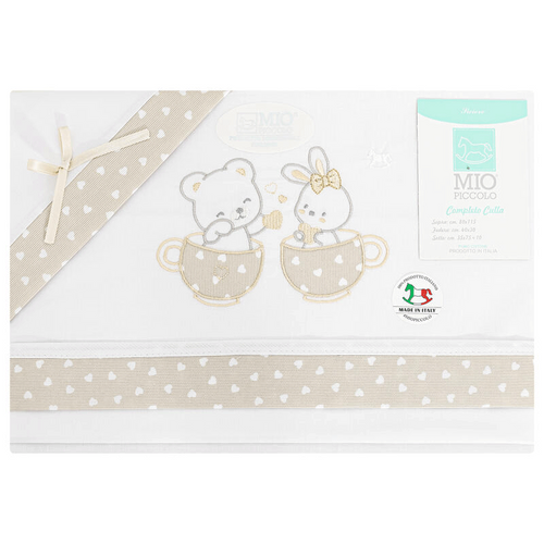 Lenzuola lettino neonato in cotone Mio piccolo Dolci emozioni