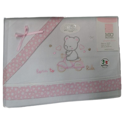 Lenzuola lettino neonato in cotone Mio piccolo Born to ride