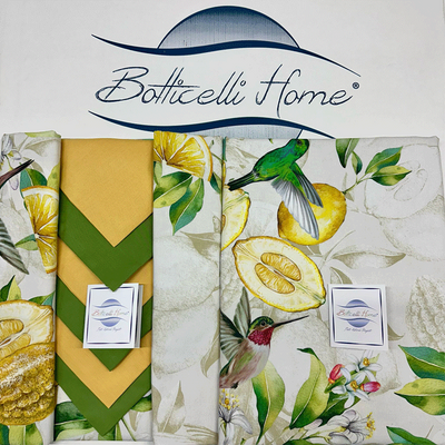 Tovaglia da tavolo con tovaglioli Botticelli Home Limonata