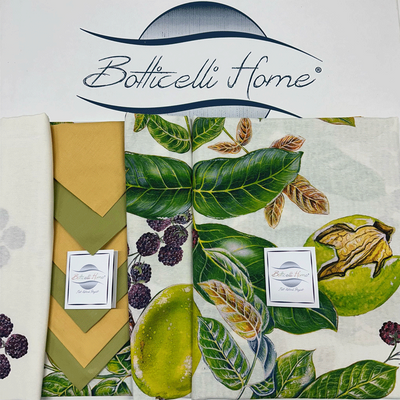 Tovaglia da tavolo con tovaglioli Botticelli Home Mirtilli