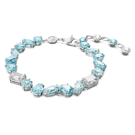Swarovski - Bracciale Gema Taglio misto, Blu, Placcato rodio
