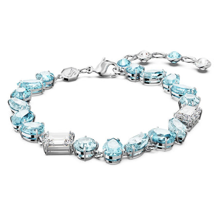 Swarovski - Bracciale Gema Taglio misto, Blu, Placcato rodio