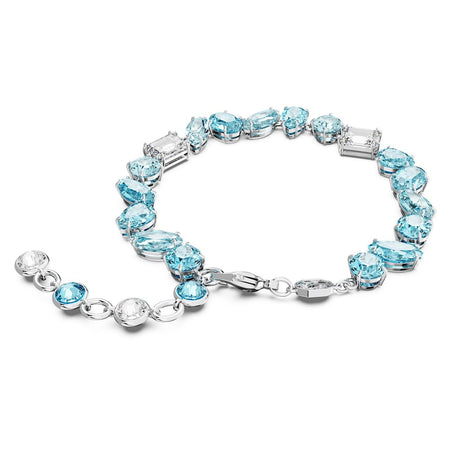 Swarovski - Bracciale Gema Taglio misto, Blu, Placcato rodio