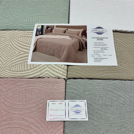 Copriletto matrimoniale Botticelli Home Belinda in cotone jacquard