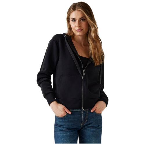 Guess felpa nera in scuba NEW HOODED W5YQ05 KBYE2 JBLK