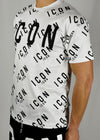 T-shirt con logo stampa all over bianca