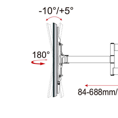 Supporto a Muro Slim per TV LED LCD 32-70'' Nero