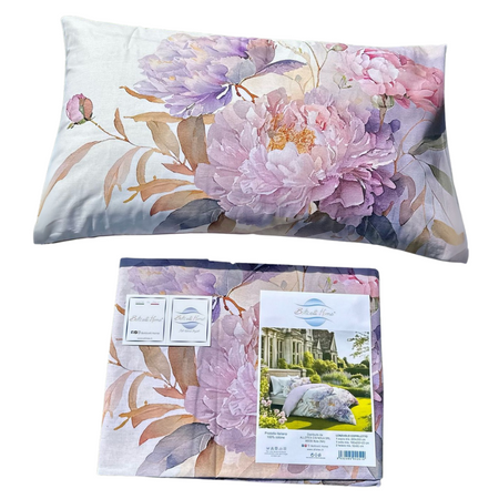 Lenzuolo Copriletto Matrimoniale Peonia Botticelli Home in cotone