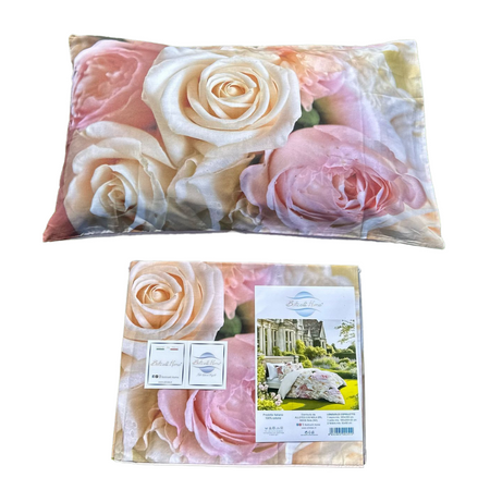 Lenzuolo Copriletto Matrimoniale Rose Botticelli Home in cotone