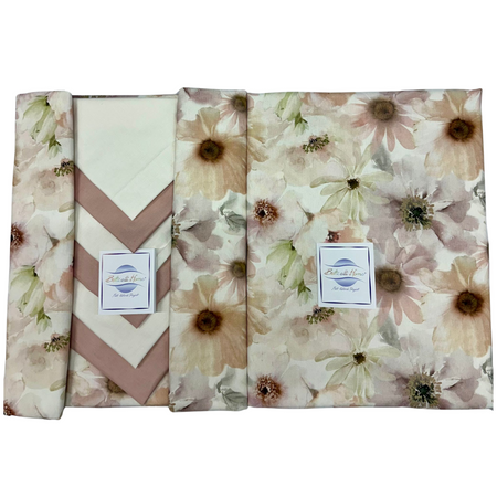 Tovaglia da tavolo con tovaglioli Botticelli Home Fiorito