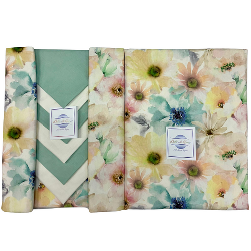 Tovaglia da tavolo con tovaglioli Botticelli Home Fiorito