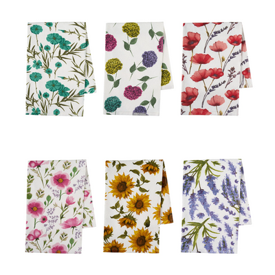 Strofinacci cucina Vingi Ricami Garden 6 pezzi