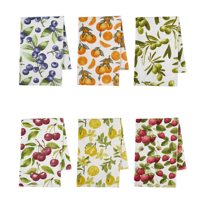 Strofinacci cucina Vingi Ricami Mediterraneo 6 pezzi