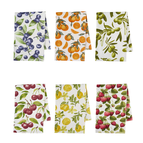 Strofinacci cucina Vingi Ricami Mediterraneo 6 pezzi