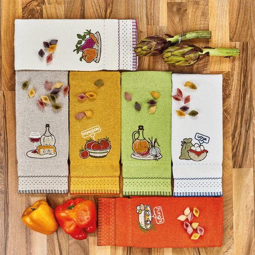 Strofinacci cucina Vingi Ricami Vanessa 3 pezzi