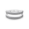 Pandora - Anello Doppia Fascia Logo e Pavè