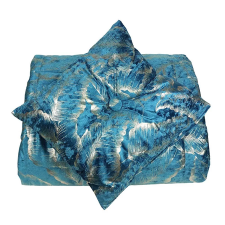 Trapuntino matrimoniale e cuscino arredo Livia in velluto