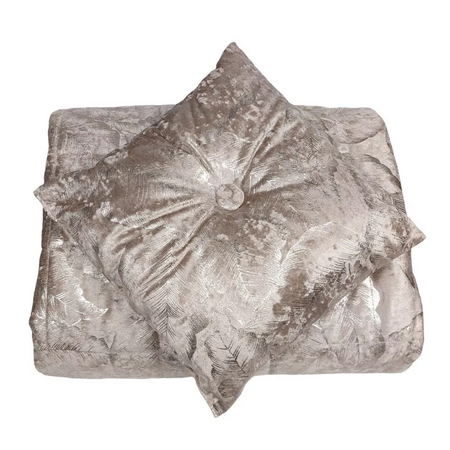 Trapuntino matrimoniale e cuscino arredo Livia in velluto