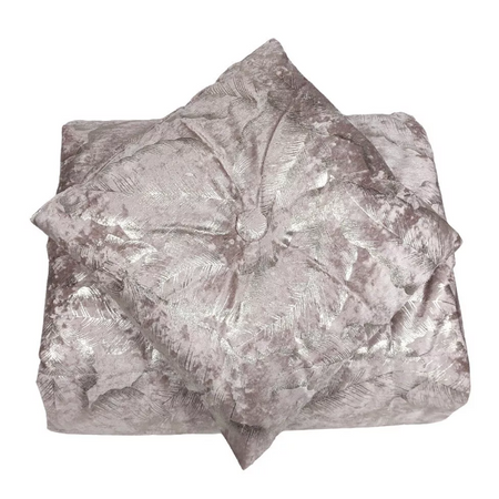 Trapuntino matrimoniale e cuscino arredo Livia in velluto