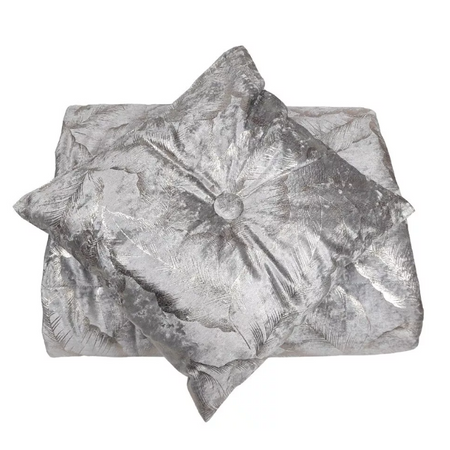 Trapuntino matrimoniale e cuscino arredo Livia in velluto