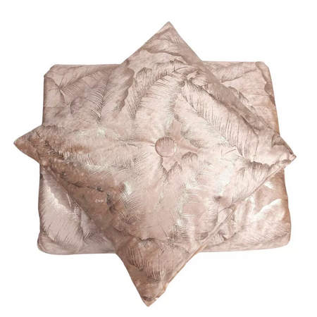 Trapuntino matrimoniale e cuscino arredo Livia in velluto