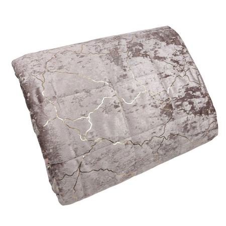 Trapuntino matrimoniale e cuscino arredo Marble in velluto