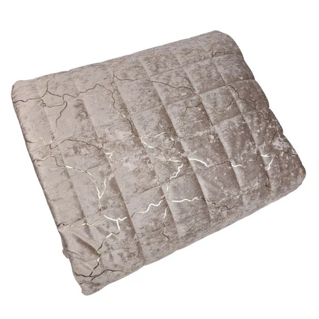 Trapuntino matrimoniale e cuscino arredo Marble in velluto