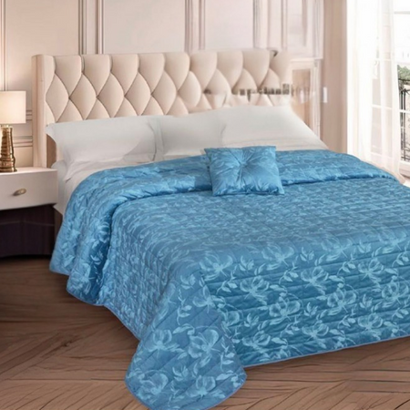 Trapuntino matrimoniale con cuscino arredo Mirabel in velluto