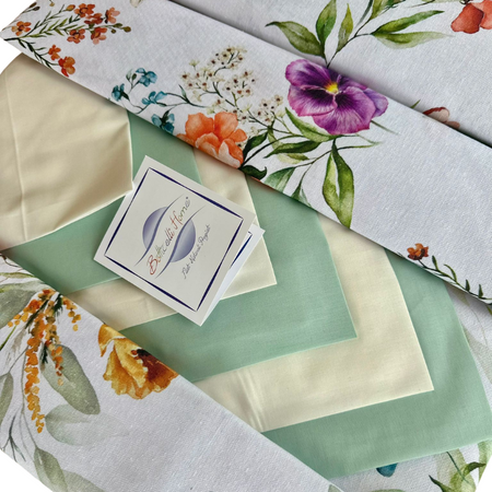 Tovaglia da tavolo con tovaglioli Botticelli Home Multifiore