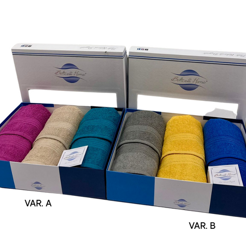 Set asciugamano bagno viso ospite Botticelli Home Colorissima
