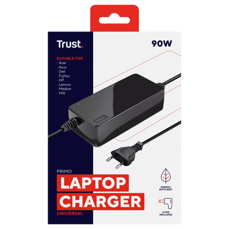 TRUST CARICATORE UNIVERSALE LAPTOP PRIMO, 19V-90W