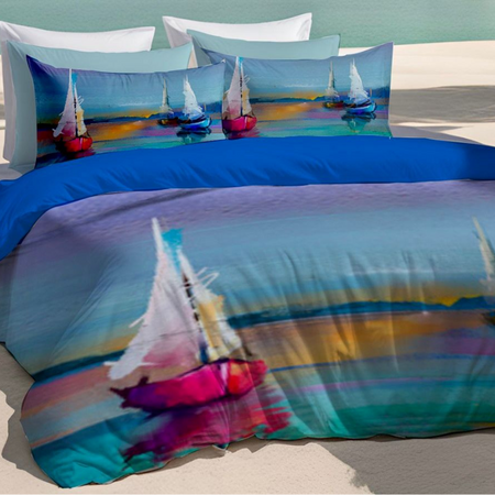 Lenzuola Copriletto Matrimoniale Barca a vela Botticelli Home